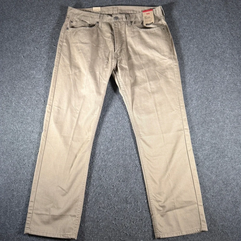 NEW Levis 559 Relaxed Straight Jeans Mens 36x32 Khaki Tan Cotton Pants NWT